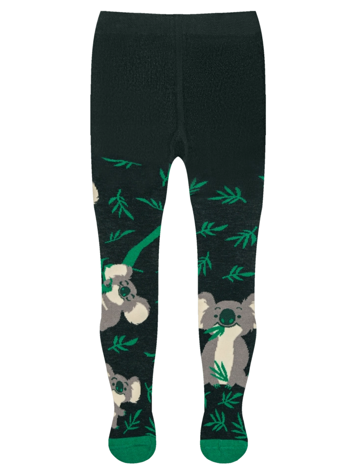 Lifestyle foto Veselé detské pančušky Koala a listy