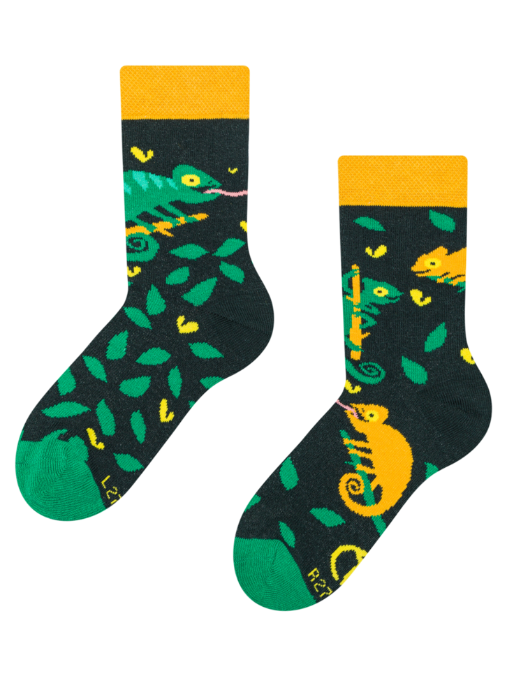 Hľadáte originálny a nezvyčajný darček? Obdarovaného zaručene prekvapí Весели детски чорапи Хамелеон на лов