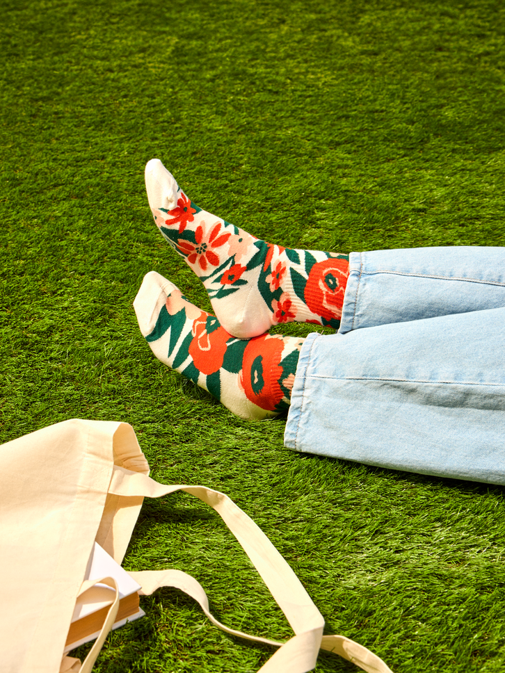 Tip na darček Calzini Buonumore a metà polpaccio Campo di papaveri