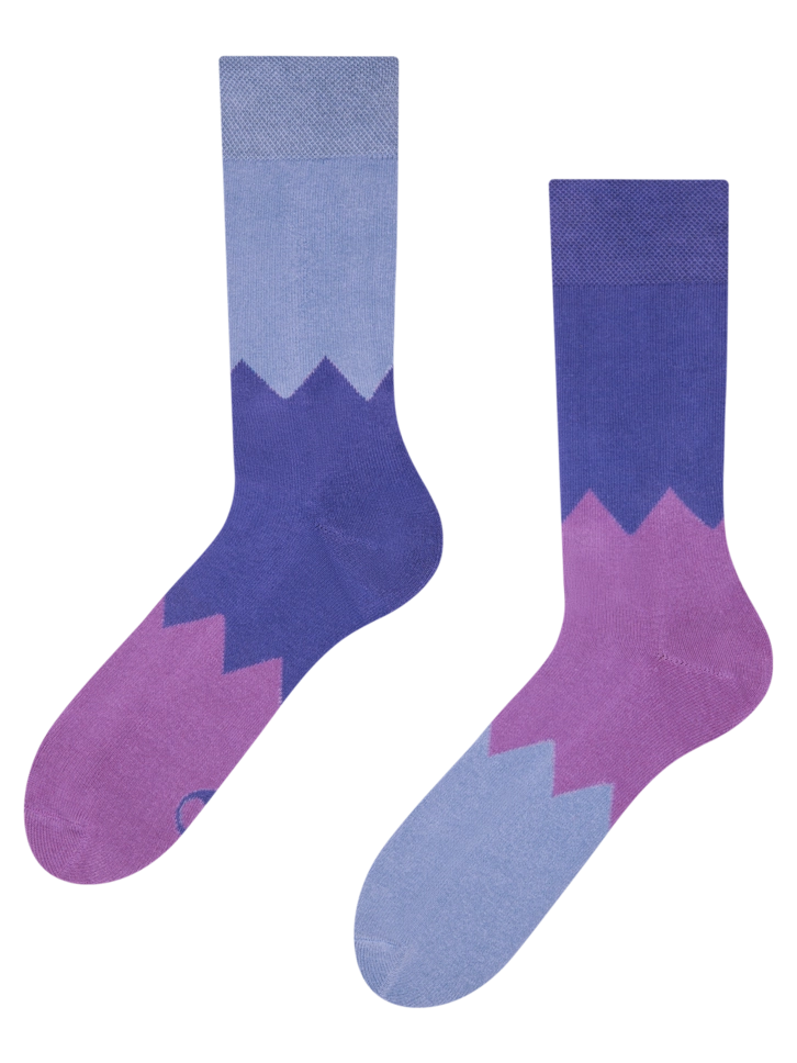 pro dokonalý a originální outfit Purpurové teplé ponožky Cik-cak