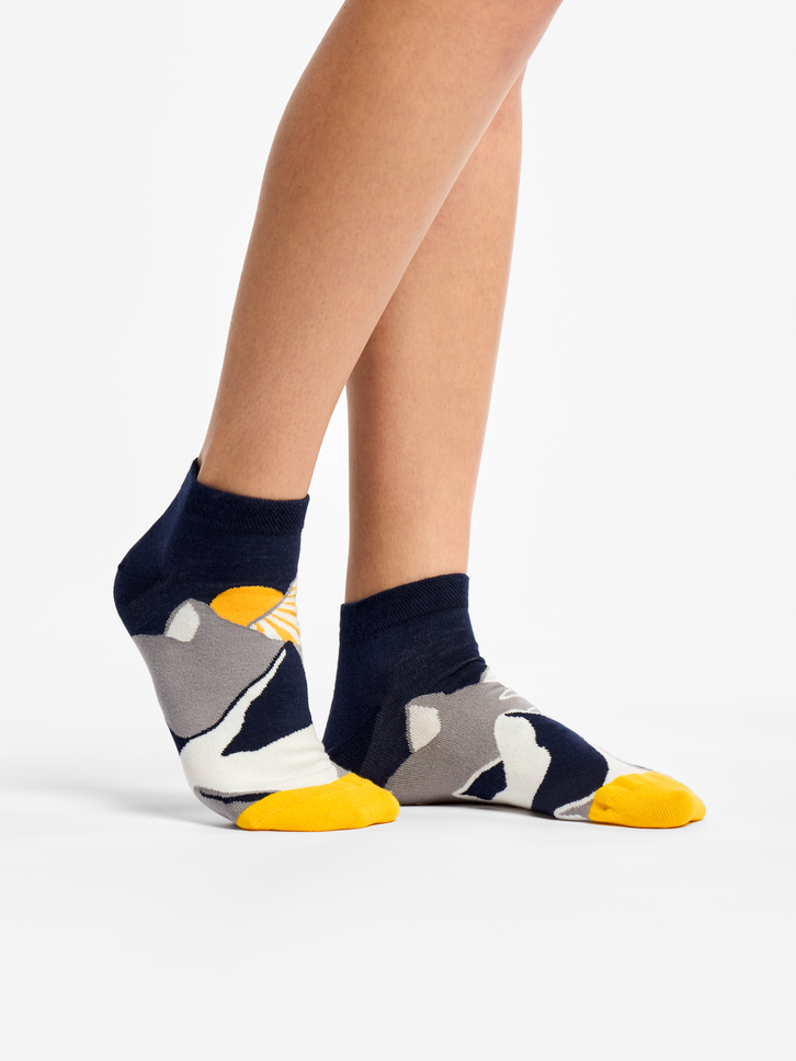 Kedvezmény Vidám bokazokni Naplemente a hegyekben