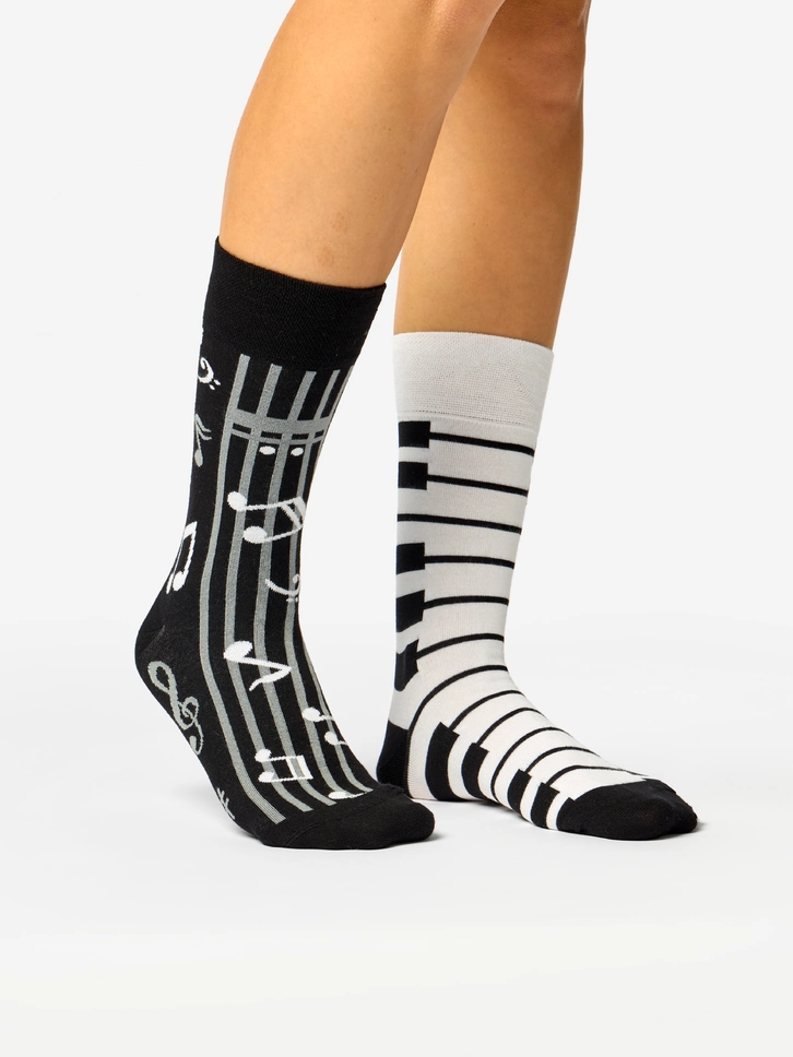 Lifestyle foto Chaussettes rigolotes en fibres de bambou Musique pour piano