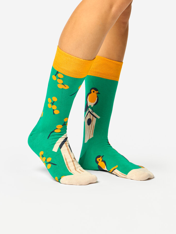 Lifestyle fotó Vidám bambusz zokni Madáretető