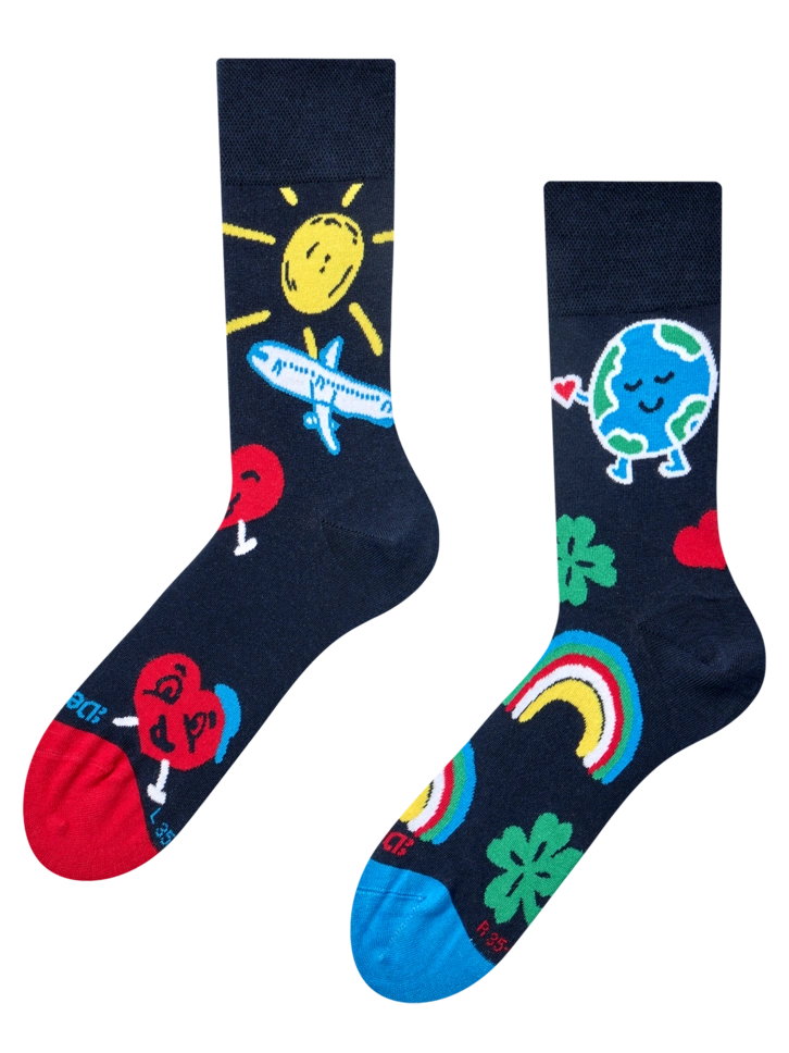 Pre dokonalý a originálny outfit Veselé ponožky Láska okolo sveta