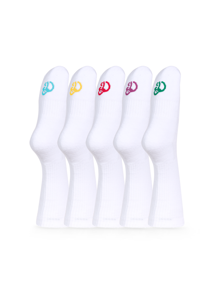 Sale Sports Socks 5-Pack White Classic