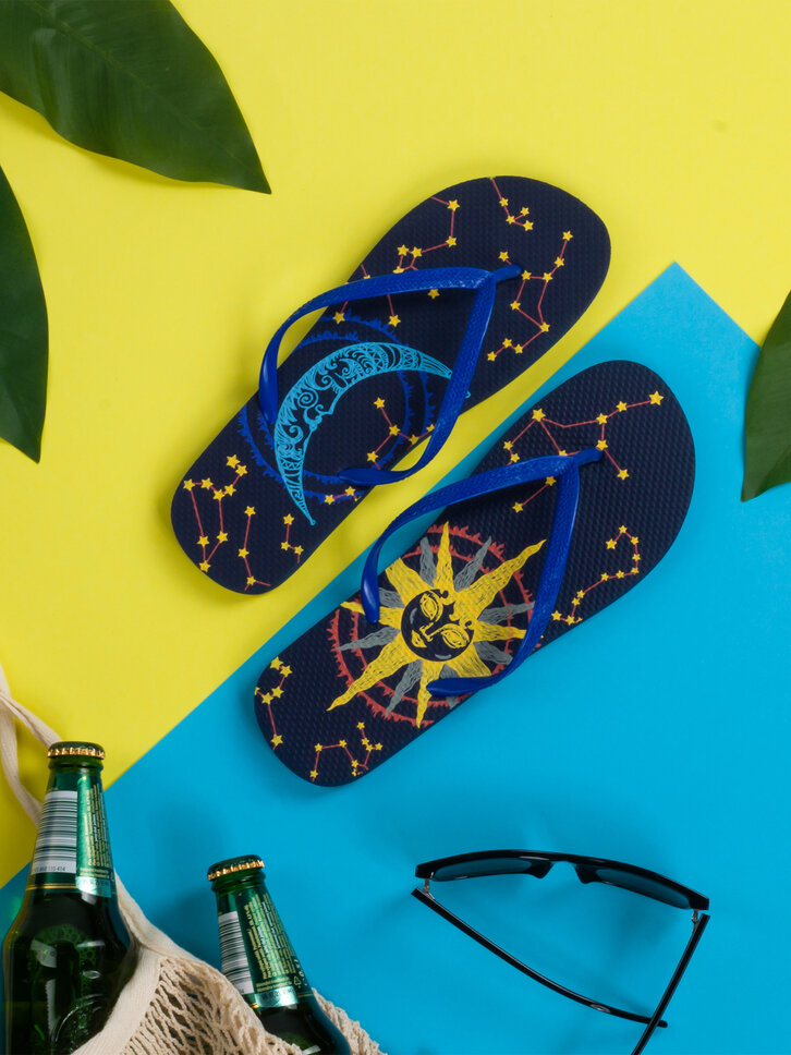 Sale Flip Flops Sun and Moon