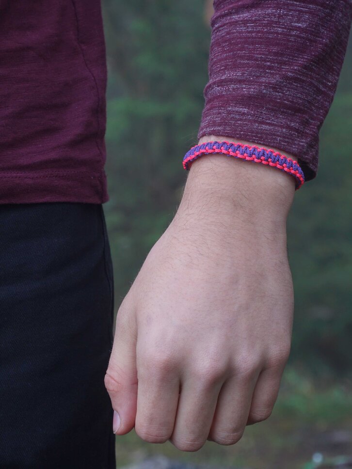 Výpredaj Fialovo-ružový microcord náramok King Cobra