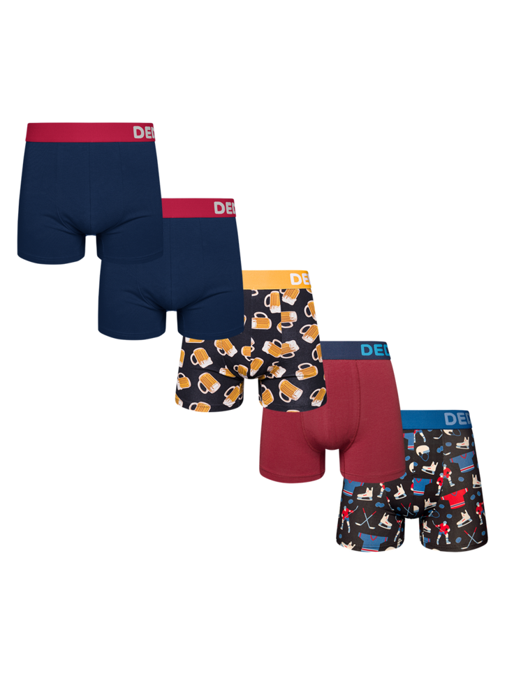 Tip na darček Комплект 5 броя мъжки боксерки – Хокеен фен