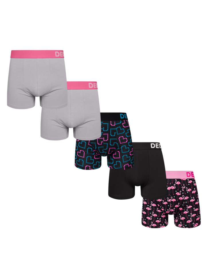 Výpredaj Комплект 5 броя мъжки боксерки – Неонов поп