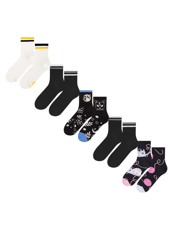 Tip na darček Комплект от 5 чифта дълги чорапи – Котки