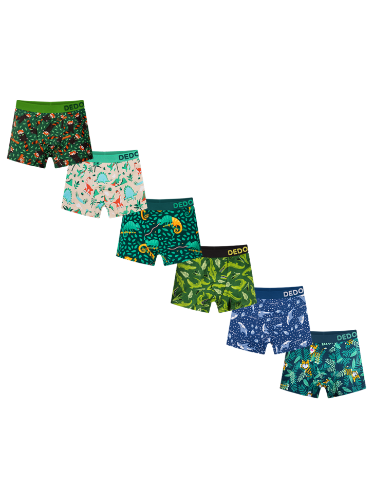 für ein vollkommenes und originelles Outfit Boxershorts für Jungen 6er-Pack – Tiere