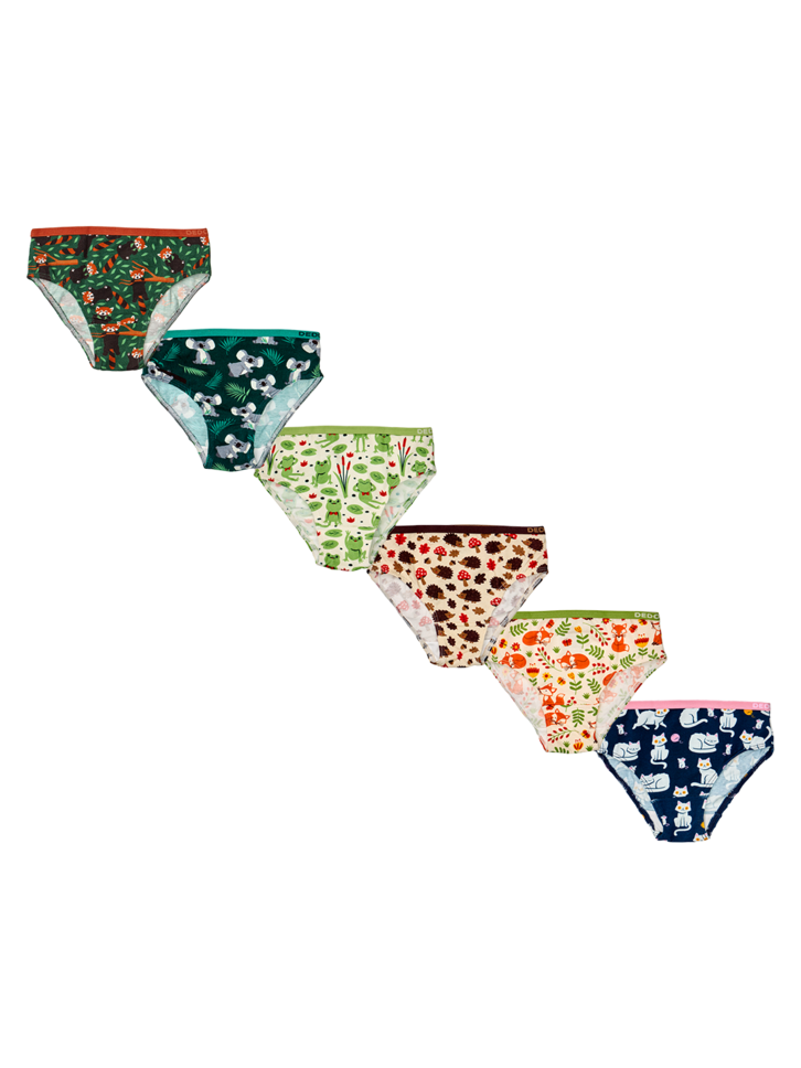 Potešte sa týmto kúskom Dedoles Confezione da 6 slip da bambina - Mondo animale