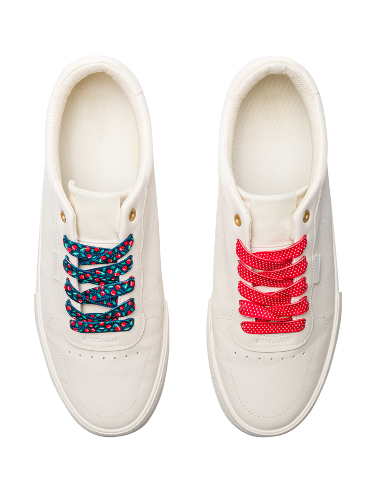 Eredeti és szokatlan ajándékot keres? a megajándékozottat garantáltan meglepi Vidám cipőfűző hármas csomagolásban Cseresznye és százszorszépek