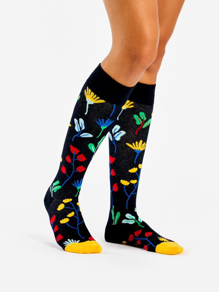 Kiárusítás Vidám térdzokni Akvarell virágok