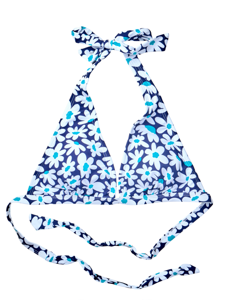 Dedoles oryginalny prezent Wesoły trójkątny top od bikini Niebieskie stokrotki