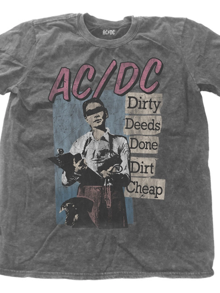 Hľadáte originálny a nezvyčajný darček? Obdarovaného zaručene prekvapí Tričko AC/DC Dirty Deeds