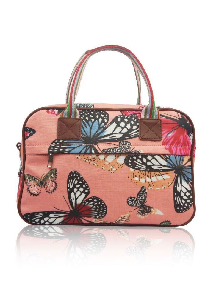 pro dokonalý a originální outfit Malá růžová cestovní taška Velcí motýli