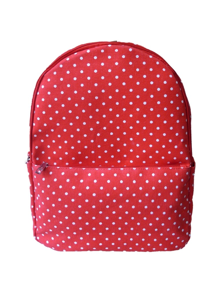 Tip na darček Červený bodkovaný ruksak s jedným vreckom