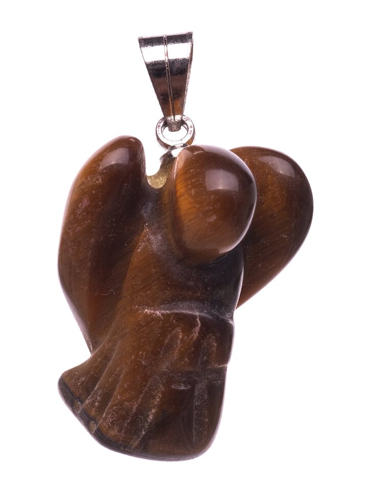 Rabatt Anhänger Tigerauge Engel - Stein des Selbstbewusstseins