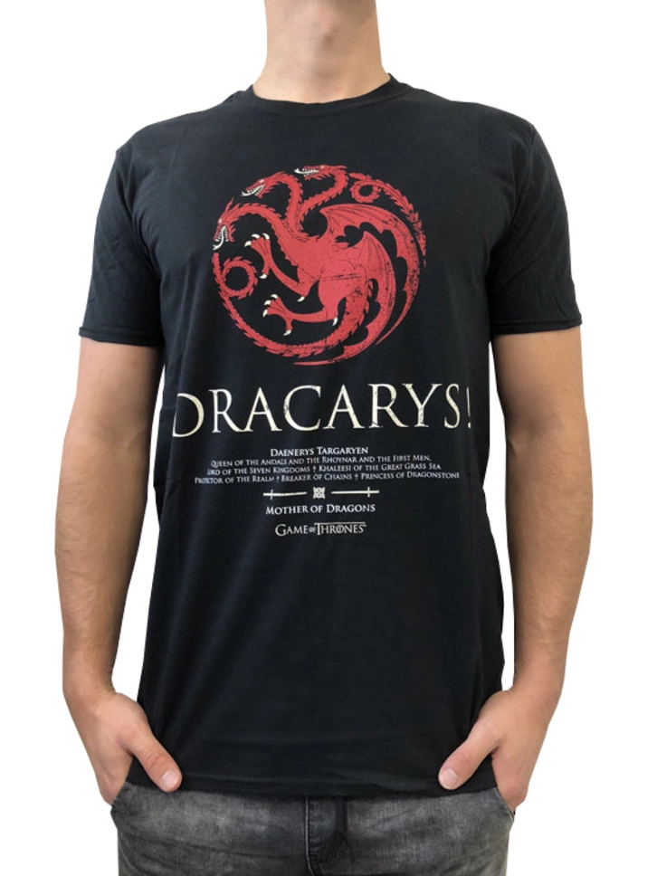 Hledáte originální a neobvyklý dárek? Obdarovaného zaručeně překvapí Tričko Game of Thrones - Dracarys