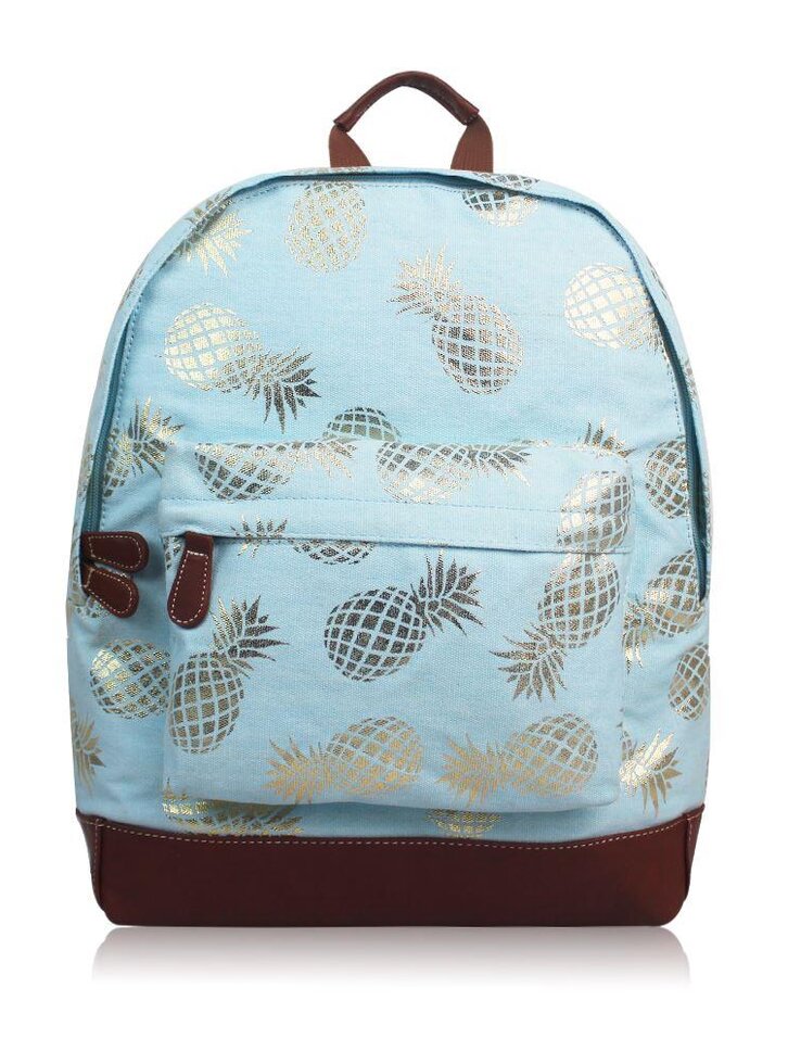 Hľadáte originálny a nezvyčajný darček? Obdarovaného zaručene prekvapí Bledomodrý ruksak s jedným vreckom Zlaté ananásy