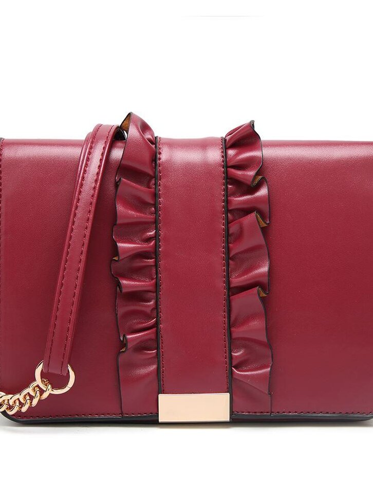 Foto Bordová kabelka s volánem Florence