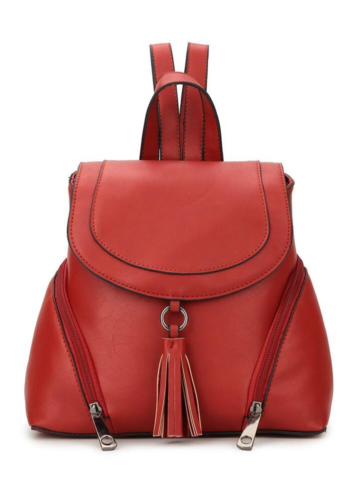 Geschenk von Dedoles Rucksack aus PU-Leder Rot mit Fransen