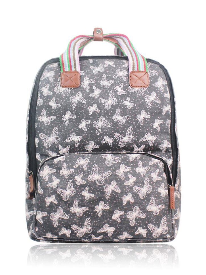 Sleva Černý batoh na notebook Glitrový motýli