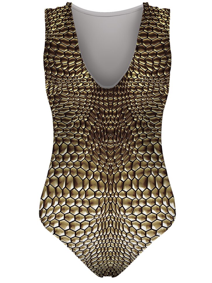 Hledáte originální a neobvyklý dárek? Obdarovaného zaručeně překvapí Dámské jednodílné plavky Zlaté brnění