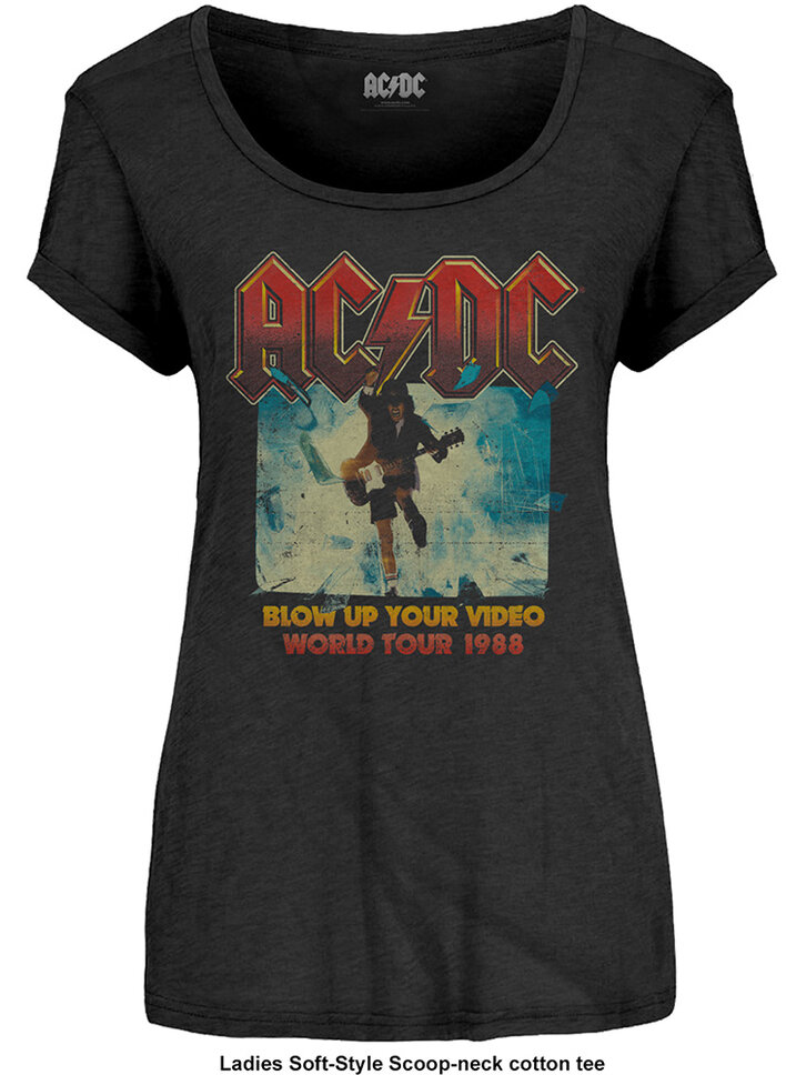 Szerezzen magának örömet ezzel a Dedoles darabbal AC/DC Blow Up Your Video Női póló 