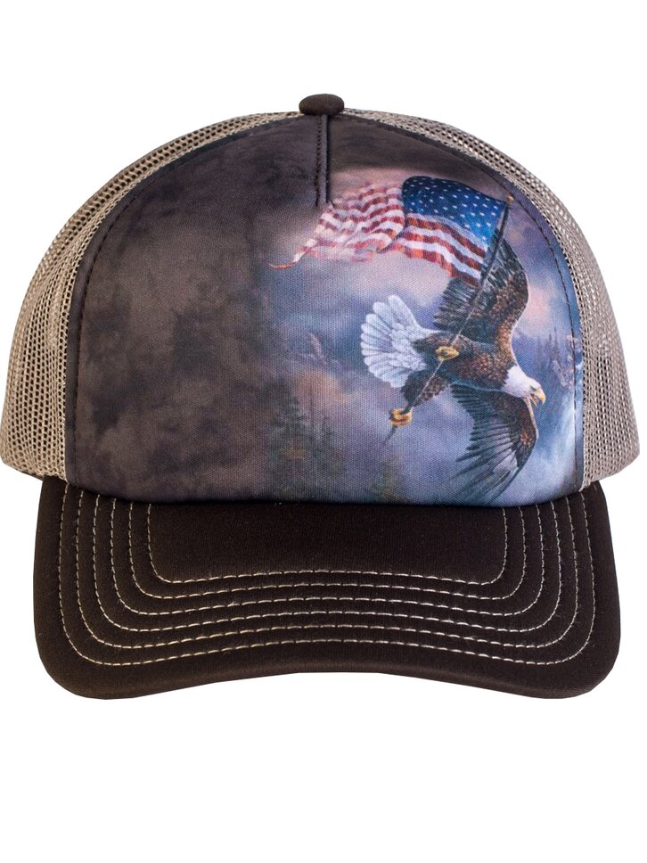 Rabatt Kappe mit Netz Adler mit USA Flagge
