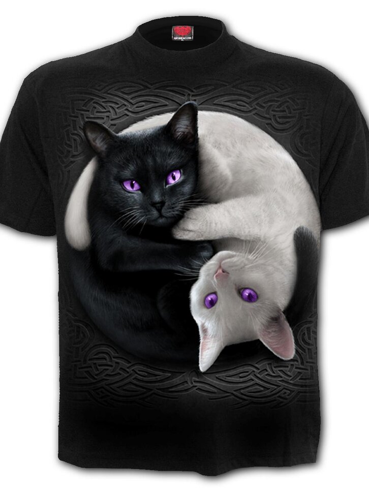 Tip na darček Tričko s krátkym rukávom Jing Jang mačky