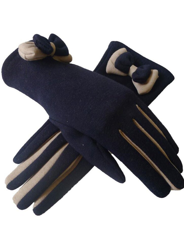 Obrázok produktu Modré zimné rukavice Dvojitá mašľa