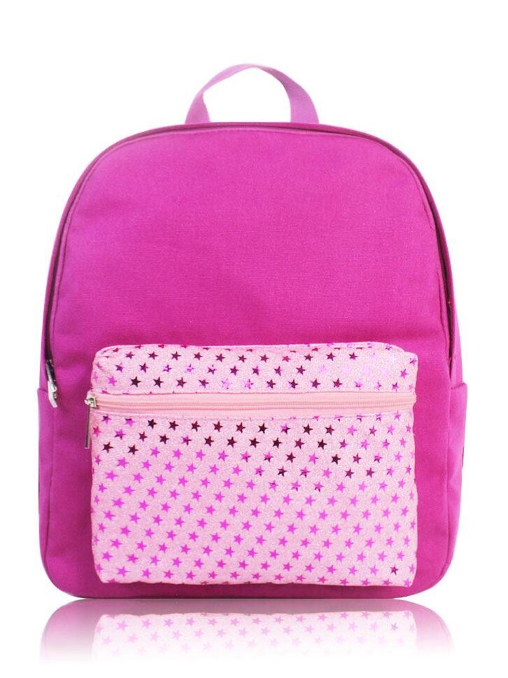 Foto Rucksack mit Glitzertasche Rosa 