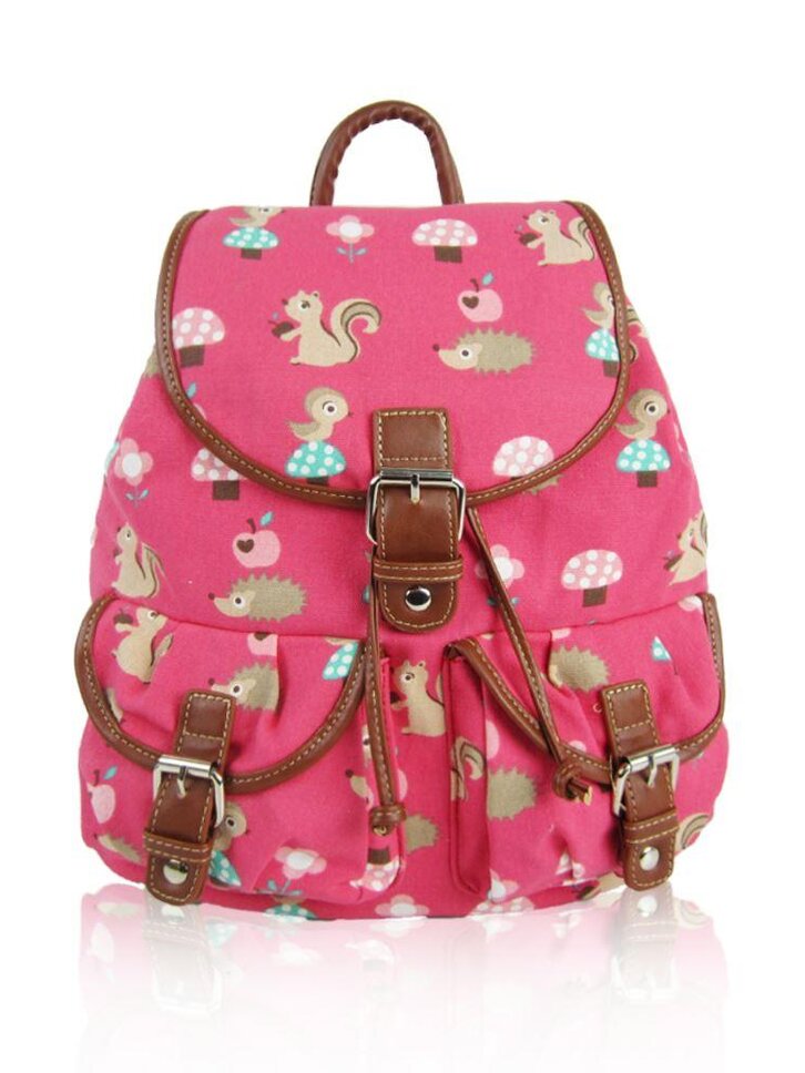 Kedvezmény Rózsaszín hátizsák Erdei állatok