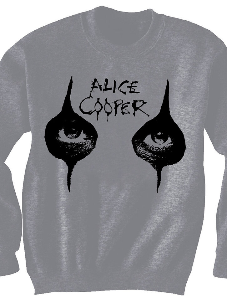 Hľadáte originálny a nezvyčajný darček? Obdarovaného zaručene prekvapí Šedá mikina bez kapucne Alice Cooper Eyes