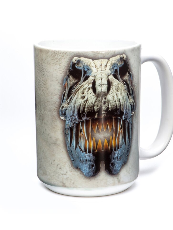 Hledáte originální a neobvyklý dárek? Obdarovaného zaručeně překvapí Originální hrníček s motivem Lebka Tyranosaurus Rex