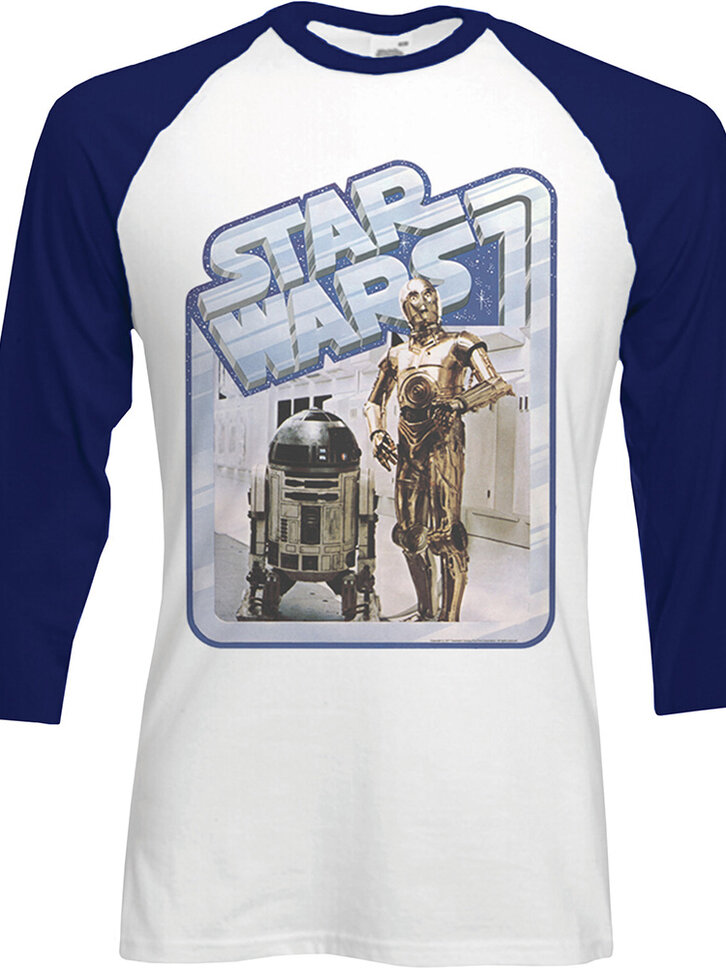 für ein vollkommenes und originelles Outfit T-Shirt mit 3/4-Ärmeln Star Wars Retro Droids 