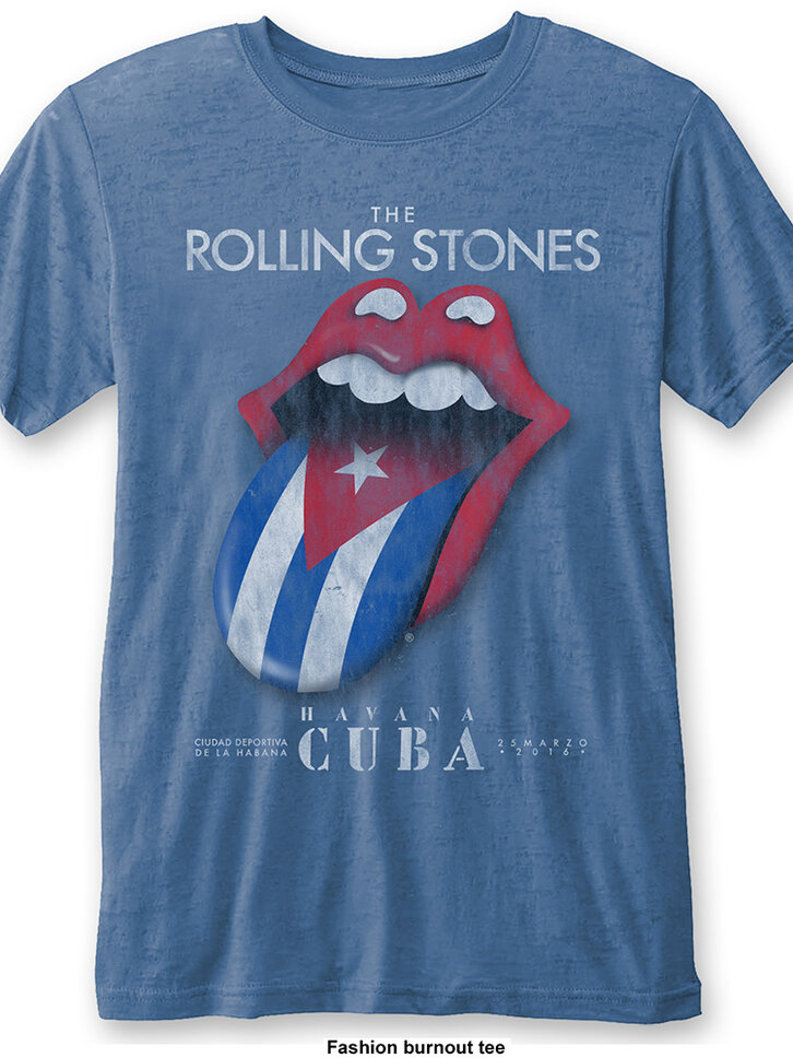 Tip na dárek Světle modré tričko The Rolling Stones Havana Cuba