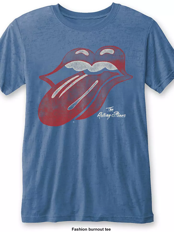 Sleva Světle modré tričko The Rolling Stones Vintage Tongue