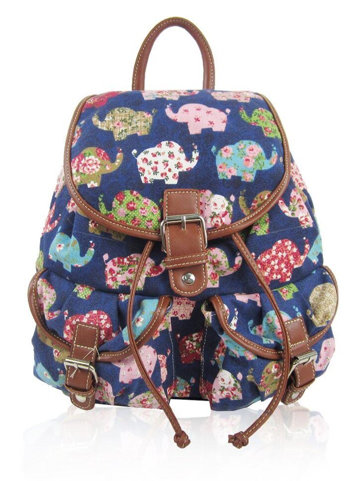 Foto Tmavě modrý vak Retro sloni