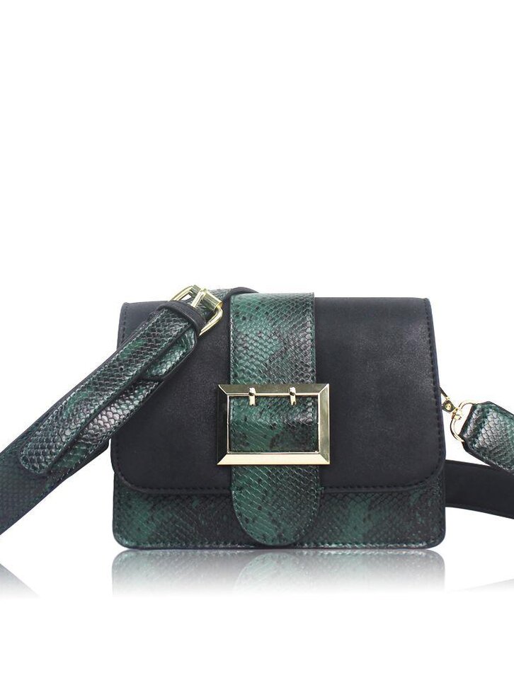 Zľava Zelená kabelka Hadia koža