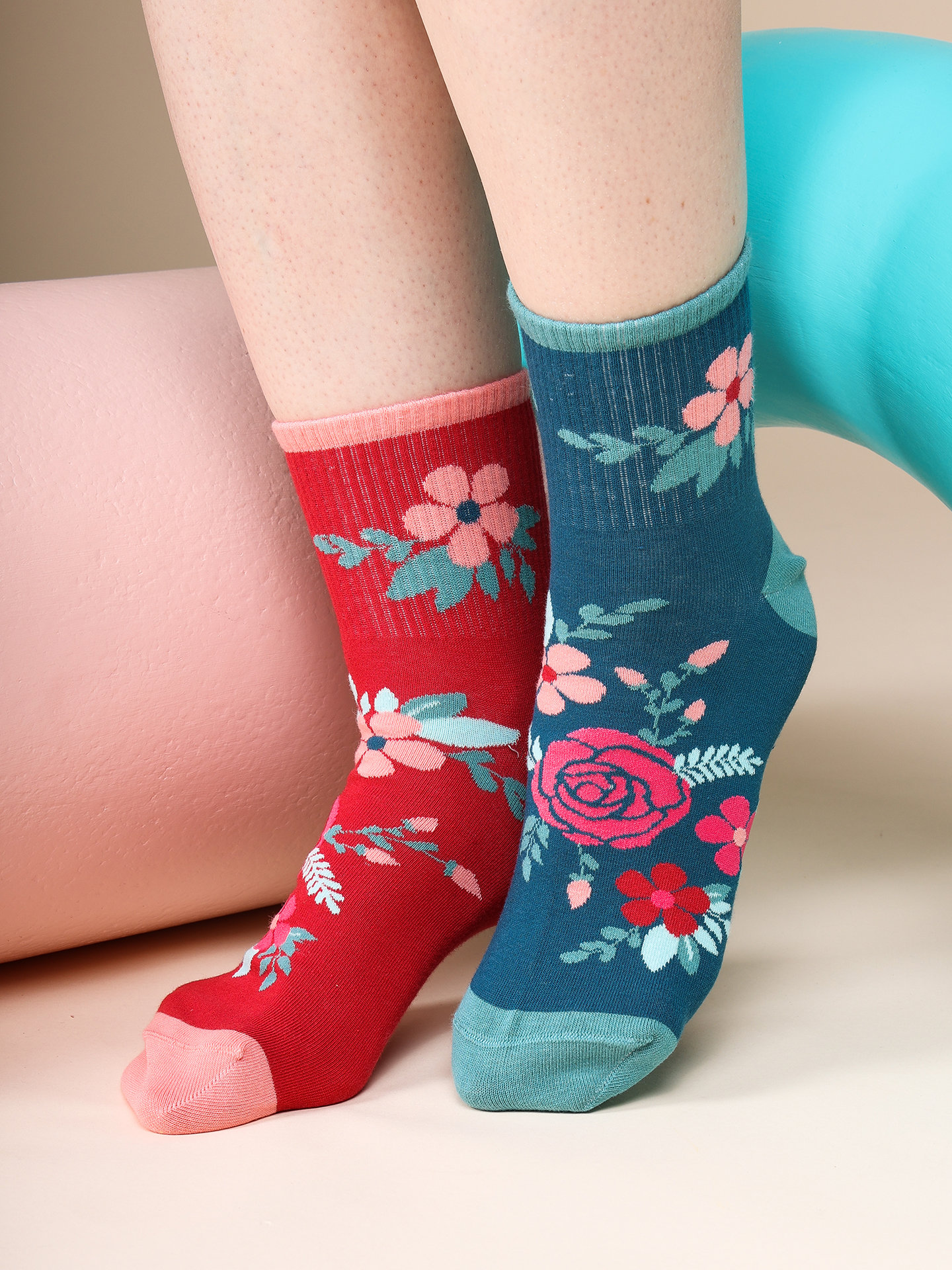 STEVEN Chaussettes En Coton Avec Motif De Fleurs Pour Femmes | FindTheDeal