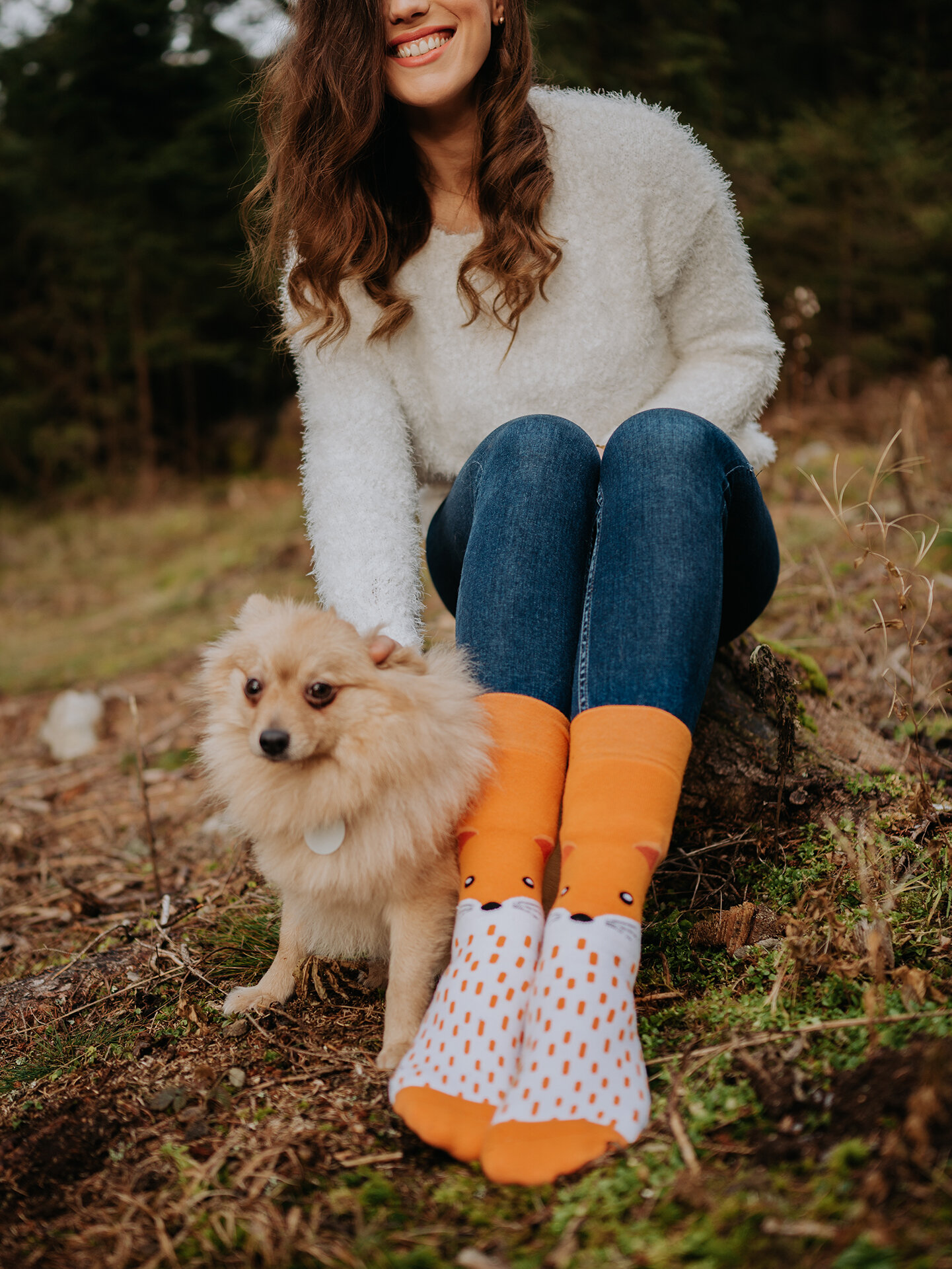 Lustige warme Socken Flauschiger Fuchs Dedoles
