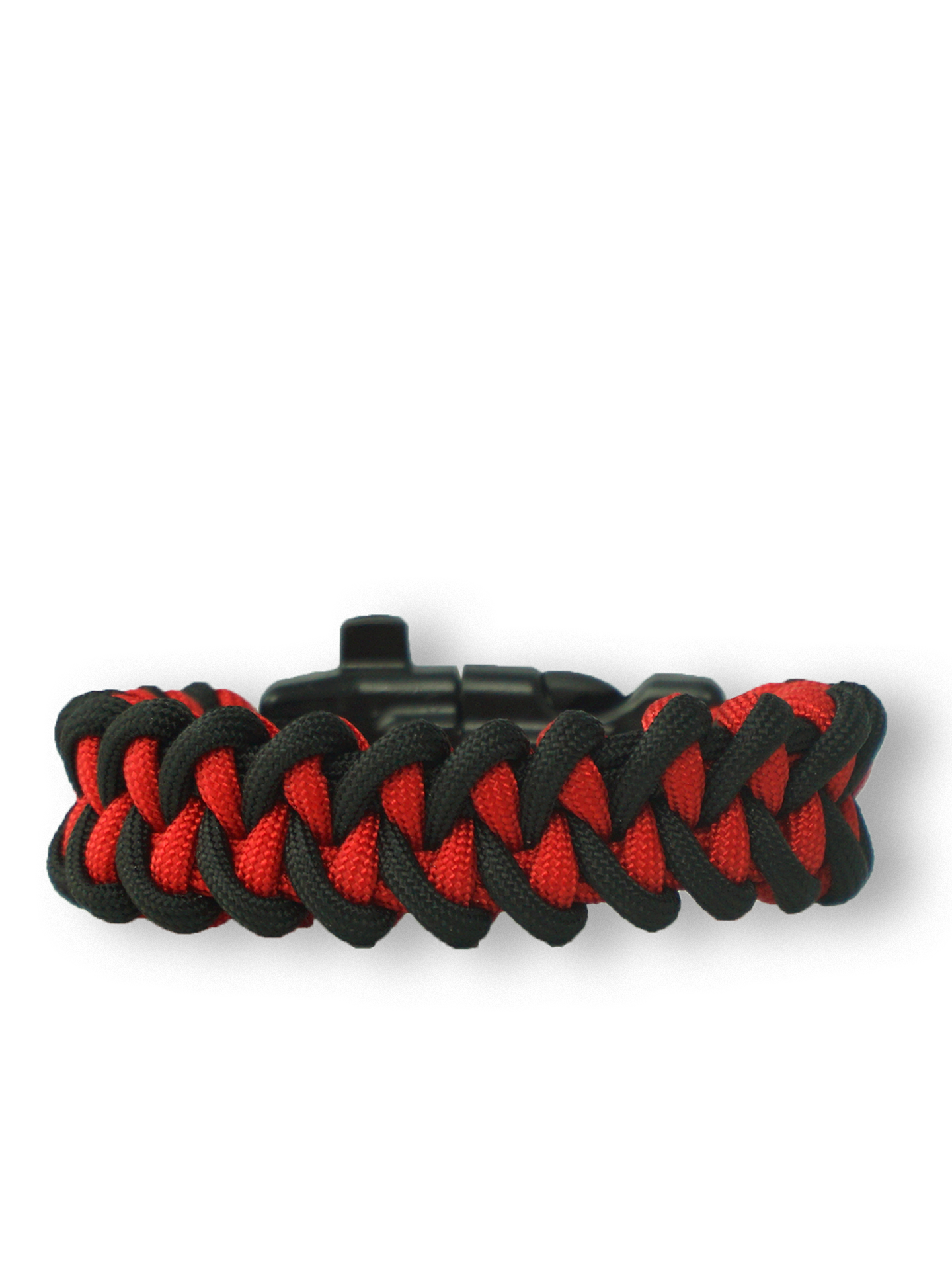 Schwarzes und rotes Paracord-Armband Hai mit Anzünder, Kompass und ...