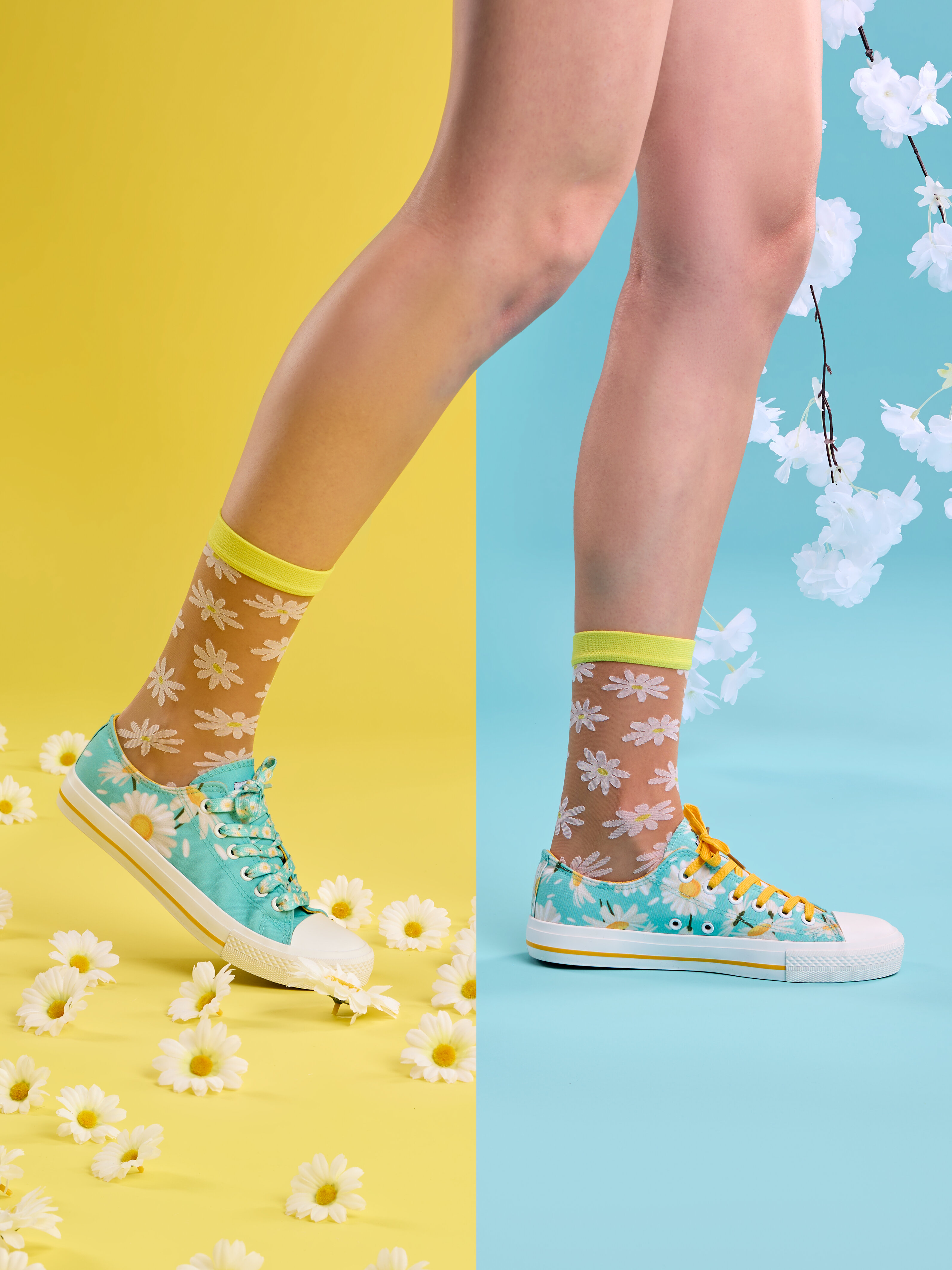 Little daisy high-top canvas shoes  KF90620