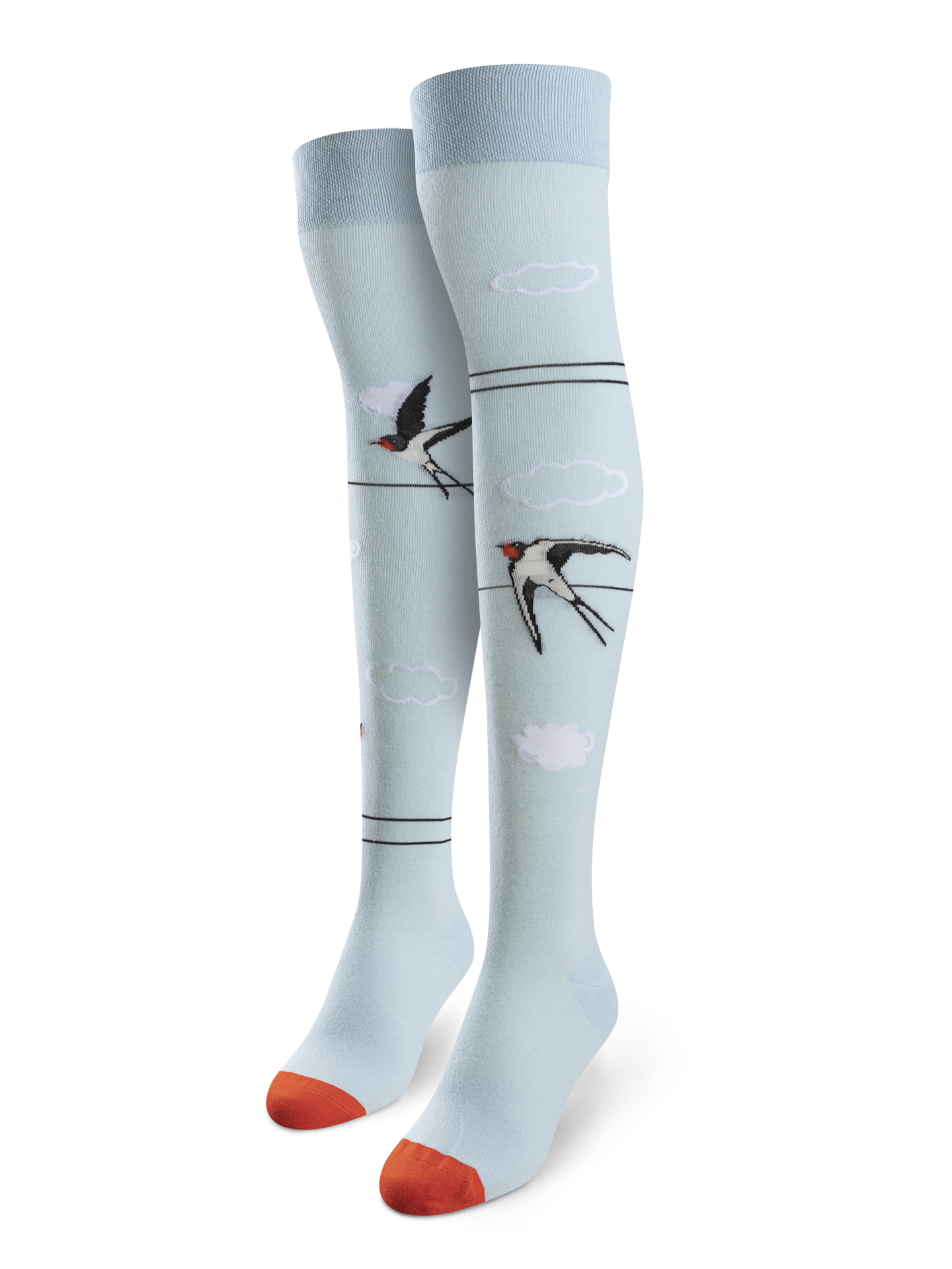Over the Knee Socks Swallow Birds Dedoles