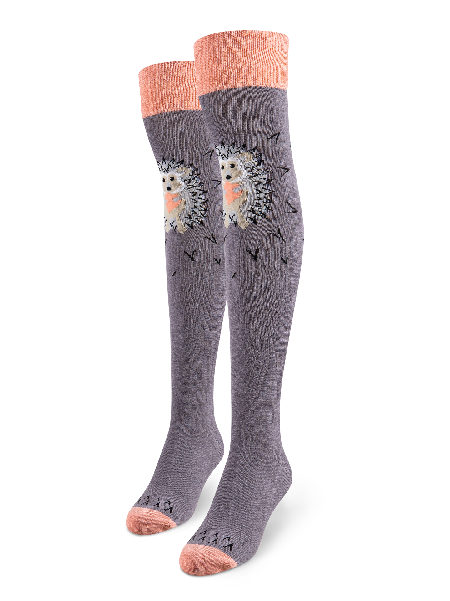 Over the Knee Socks Grey Hedgehog Dedoles