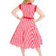 Lifestyle foto Červeno-biele pásikavé retro pin up šaty
