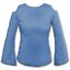 Pre dokonalý a originálny outfit Bledomodré dámske tričko s zvonovovými rukávmi